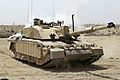 Challenger 2 Main Battle Tank patrolling outside Basra, Iraq MOD 45148325