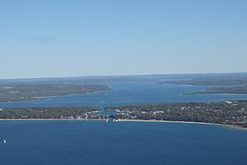 Aerial view of the city of Charlevoix