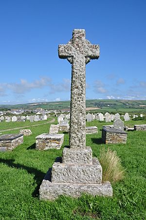 Cross at St Materiana's Church, Tintagel (5621)