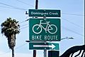 Dominguez Creek Bike Route sign