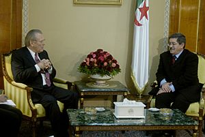 Donald Rumsfeld with Ahmed Ouyahia in Algiers 2006