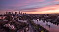 Echo Park Lake with Downtown Los Angeles Skyline