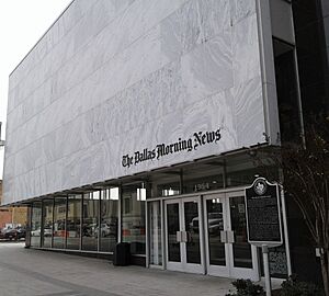 Facade of Dallas Morning News office in Dallas