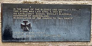 Foundation stone plaque All Saints Anglican Church, Brisbane