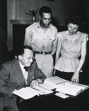 Goldstein visiting WBGH in 1950