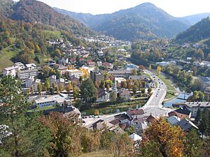 Idrija (st. Anthony of Padua church view)