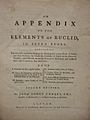 John lodge cowley - appendix to elements of euclid