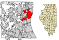 Lake County Illinois Incorporated and Unincorporated areas Waukegan Highlighted