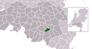 Highlighted position of Geldrop-Mierlo in a municipal map of North Brabant