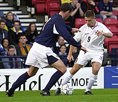 Marians Pahars Against Scotland in the 2002 FIFA World Cup Qualifiers