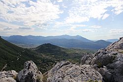 View of Supramonte mountain range located in the province.
