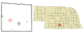 Phelps County Nebraska Incorporated and Unincorporated areas Loomis Highlighted