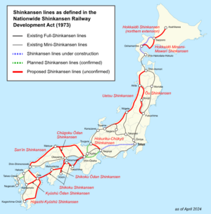 Planned Shinkansen Map English 2021