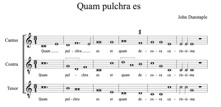 Quam pulchra es – opening score