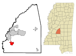 Location of Florence, Mississippi