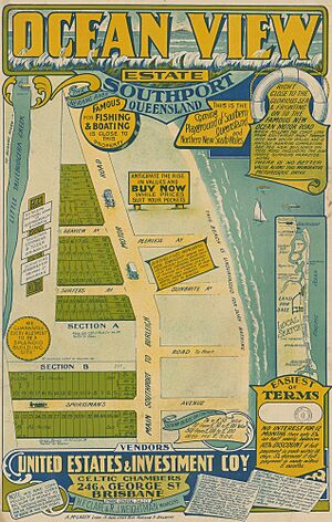 Real estate map of Ocean View Estate, Southport, ca. 1920 (26397908645)