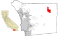 San Diego County California Incorporated and Unincorporated areas Borrego Springs Highlighted