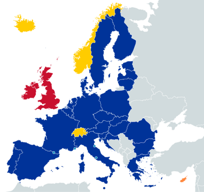 Schengen Area (Labelled Map)