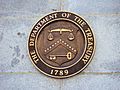 Seal on United States Department of the Treasury on the Building