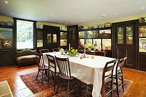 The dining room of the Florence Griswold House in Old Lyme, CT