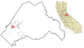 Tuolumne County California Incorporated and Unincorporated areas Sonora Highlighted