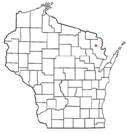 Location of Athelstane, Wisconsin