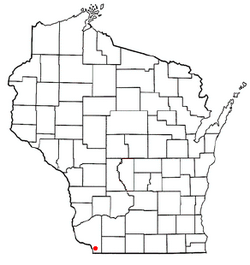 Location of Jamestown, Wisconsin