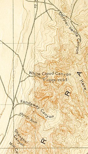Detail from 1910 USGS map of White Cloud Canyon and Coppereid