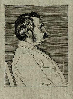 William Strang etching, Henry Austin Dobson, 1895