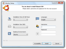 Screenshot of Wubi in Windows Vista