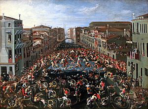 1673 Heintz Wettstreit auf der Ponte dei Pugni in Venedig anagoria