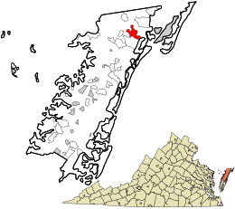 Accomack County Virginia incorporated and unincorporated areas Wattsville highlighted