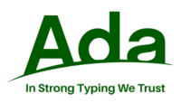 Green logo on horizon with Ada letters and slogan