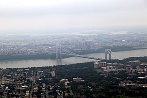 Aerial view above Englewood, New Jersey