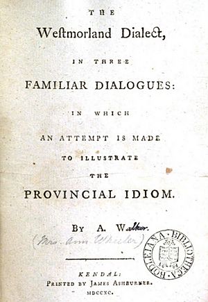 Agnes Wheeler 1790 book on dialect