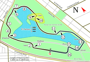 Albert Lake Park Street Circuit in Melbourne, Australia