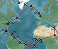 Boeing C-75 ICD primary wartime transatlantic routes