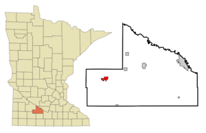 Location of Springfieldwithin Brown County, Minnesota