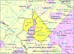 Census Bureau map of Hardyston Township, New Jersey