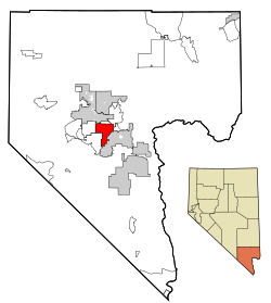 Location of Paradise in Clark County, Nevada