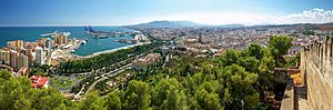 Panoramic view of Málaga from Gibralfaro