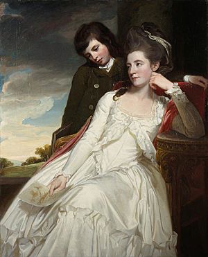 George Romney - Jane Maxwell, Duchess of Gordon, c 1749 - 1812. Wife of the 4th Duke of Gordon (With her son, George - PG 2208 - National Galleries of Scotland