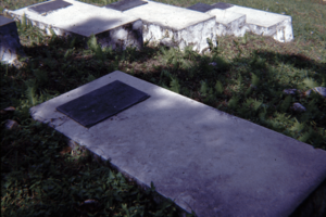 Grave of Archibald Monteith, Carmel Moravian Church, Jamaica, 1968