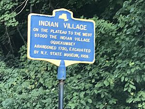 Historic marker site of Indian Village, Neversink Drive
