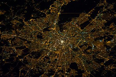 ISS-38 Nighttime image of Moscow, Russia