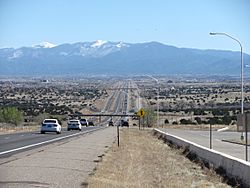 Interstate 25 approaching Santa Fe New Mexico