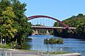 Iowa river bridge side