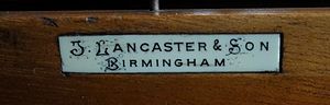 J Lancaster & Son name plate 7495.JPG