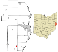 Location of Dillonvale in Jefferson County and in the state of Ohio