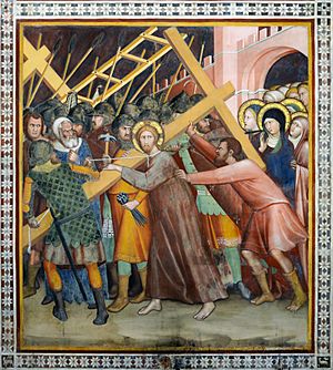Jesus with the cross in Duomo (San Gimignano)
